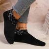 Women's Leopard Print Top Thermal Socks for Cold Weather Nonslip Grip Soles Floor Socks Thick Fleece Lined Slipper Socks