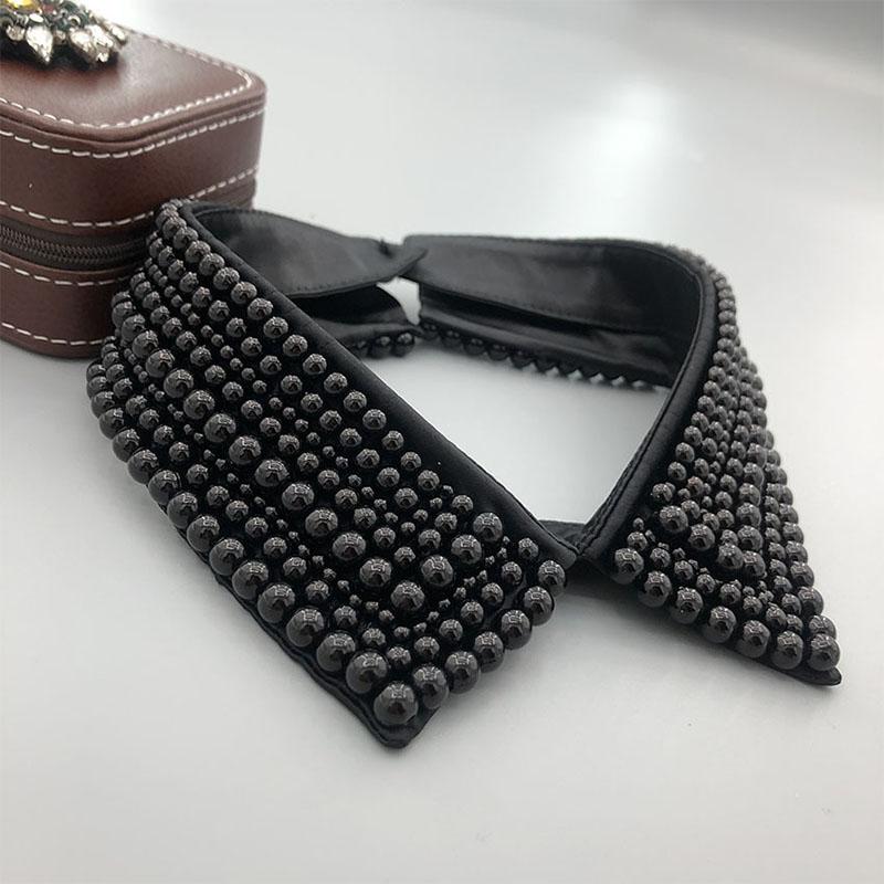 Beading Fake Collar Women Elegant Diamond Detachable Collars for Women False Shawl Shoulder Wrap Lapel False Collars Woman Tie