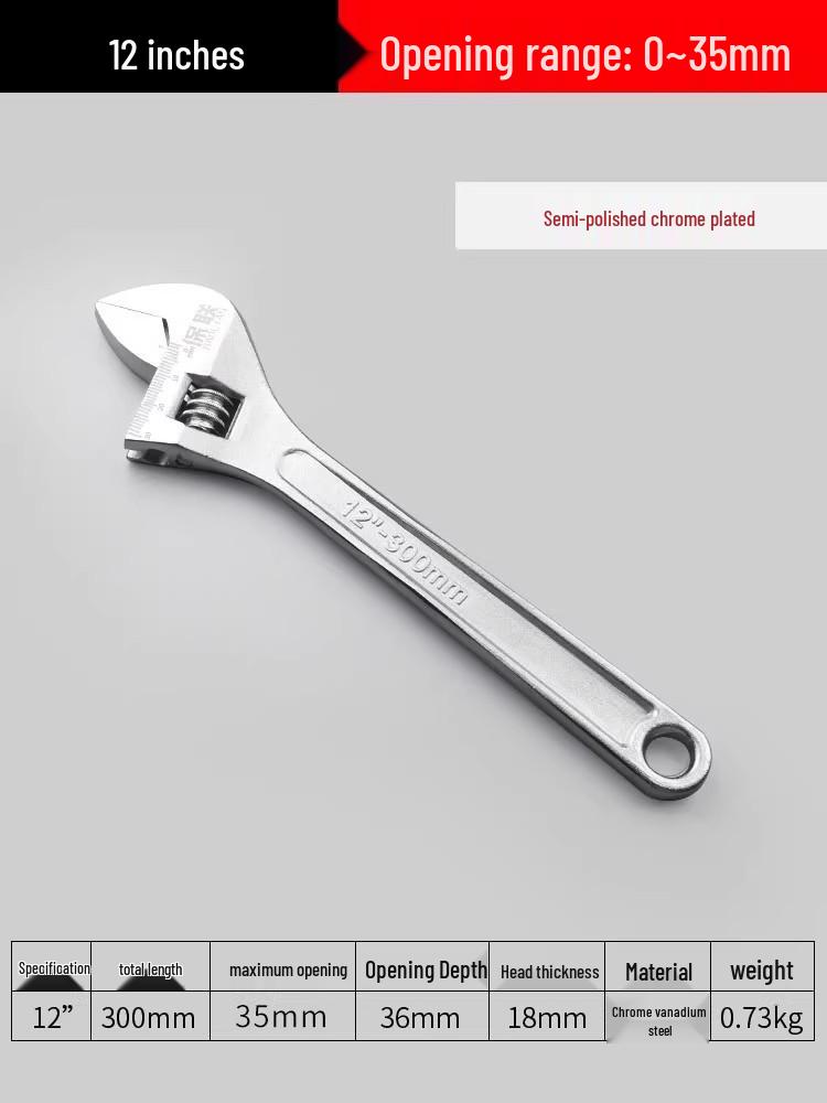 Universal Adjustable Wrench Tool Set with Large Opening - Multifunctional Pipe and Small Wrench