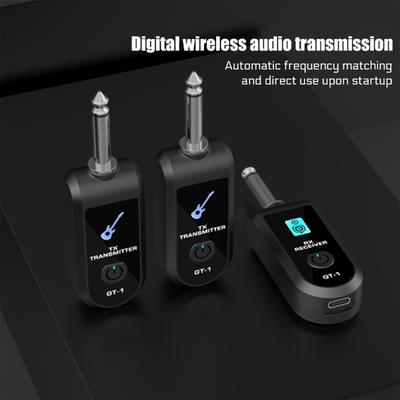 2.4G Wireless Guitar Transmitter Receiver with Precise Sound Rechargeable Digital Guitar System for Electric Bass Violin Guitar