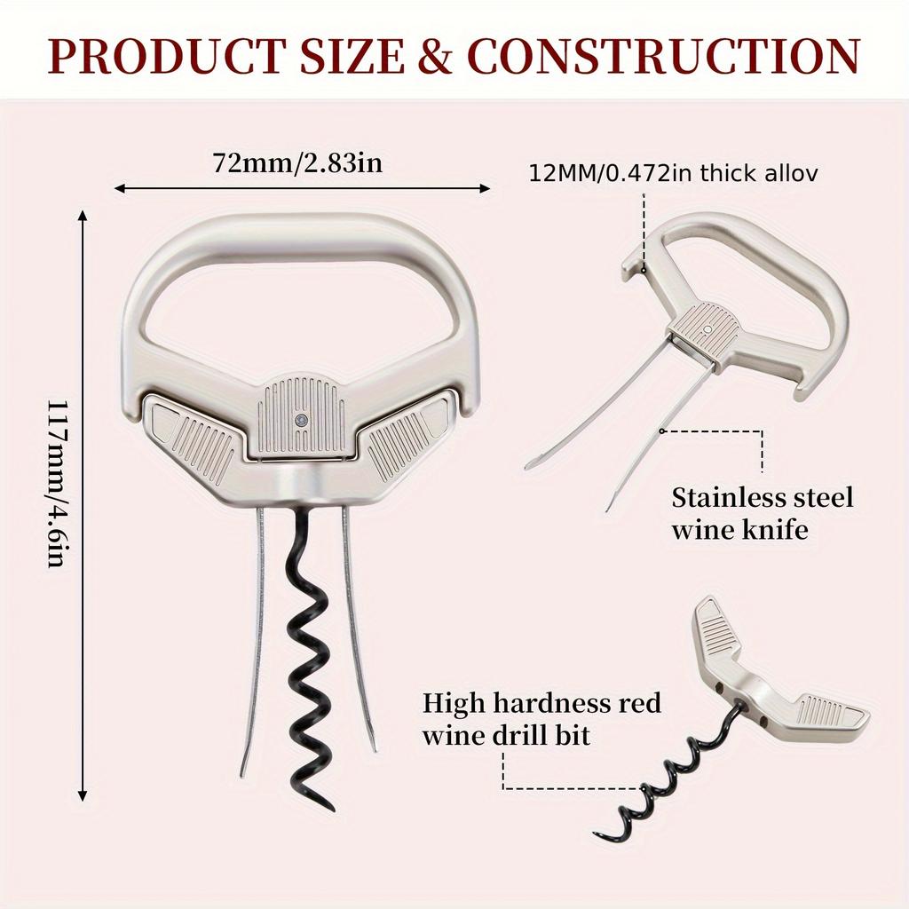 A Premium Stainless Steel Wine Opener Set, Including a Cork Extractor And Opener, Vintage Wine Corkscrew, Beautifully Packaged In a Gift Box