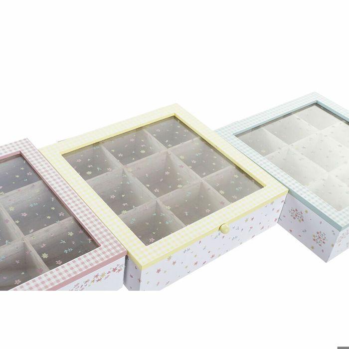 Boîte pour infusions DKD Home Decor 24x24x7 cm (x3)