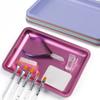 1PC Square Stainless Steel Cosmetic Storage Tray Nail Art Manicure Plate Tweezers Clippers Pens Container False Nails Dish Tools