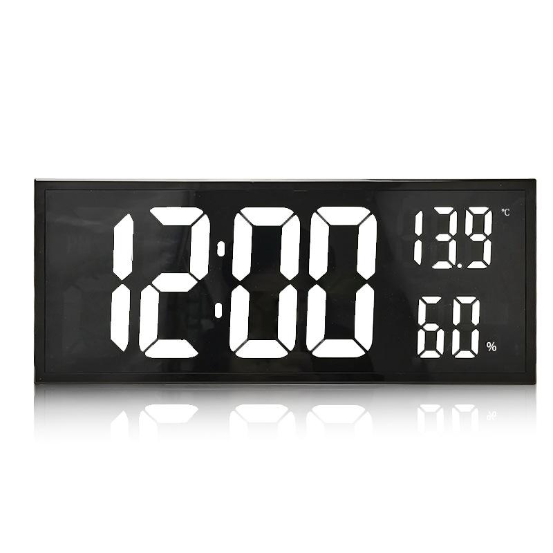 

16-дюймовые цифровые настенные часы с дистанционным управлением, ночным режимом температуры и влажности, настольные часы 12/24 ч., электронные настенные светодиодные часы 16 inch белый