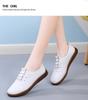 Women's Genuine Leather White Loafers: Soft Sole, Hollowed Design, Korean Style, Perfect for Casual Walking