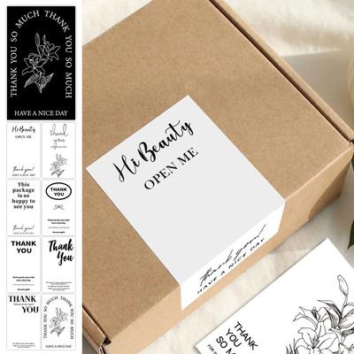 50PCS White Thank You for Your Order Stickers 5.4*9cm for Small Business Flower Sealing Labels Party Supplies Gift Wrapping