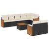 Vidaxl 9-Cz. Garden Lounge Set, With Cushions, Black