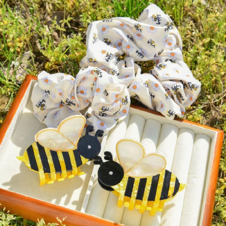 Honeybee Claw Clip for Adult Kids Hair Claw Clip Strong Hair Grip for Hairstyle Ponytail Holder Girl Lovely Hair Decors