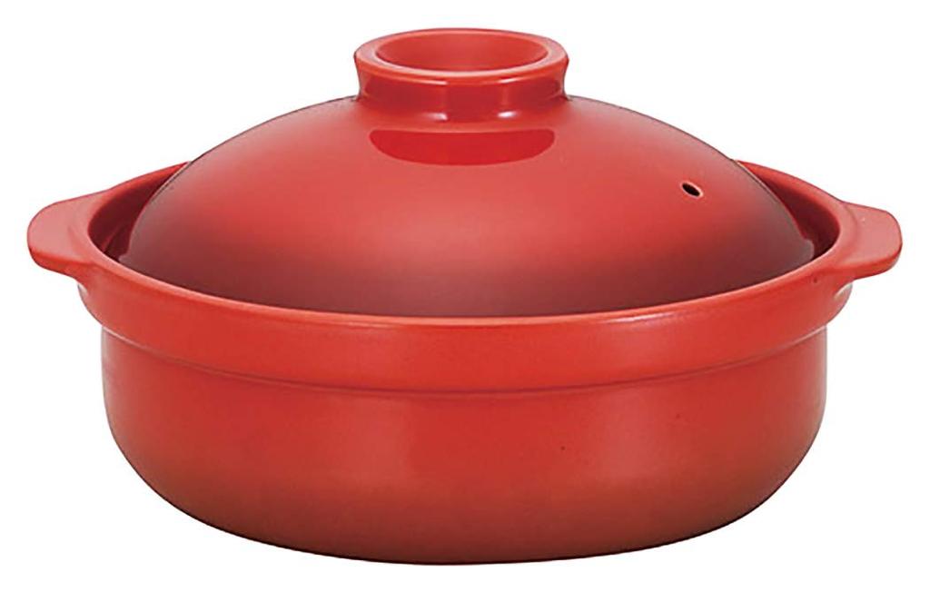 Minosarara Utage Bake Clay Pot for Direct Fire Size for Made In Heat Source Red for Direct Fire Use Use, 7, 1-2 People, Japan, Color