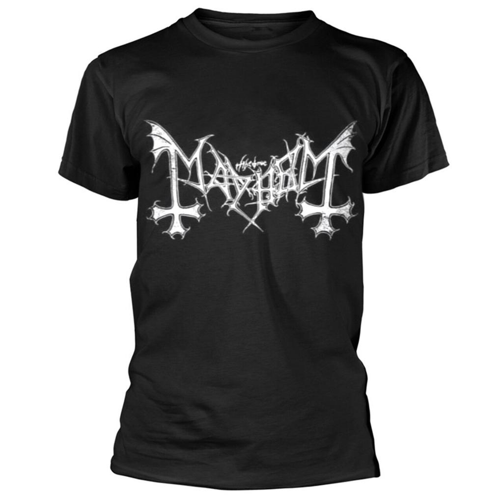 Mayhem Distressed Logo Shirt S-XXL Black Metal T-Shirt Official Band Tshirt