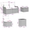 Sofa Set 6 Pieces Gray and Navy Blue Poly Rattan and Steel