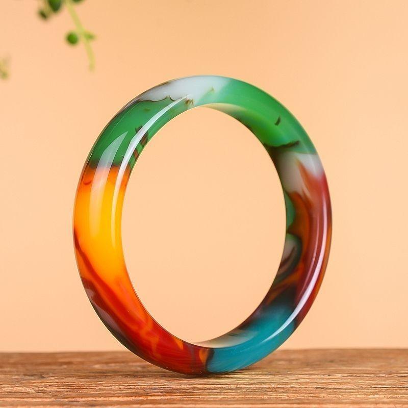 Xinjiang Colored Jade Bracelet Natural Chicken Blood Red Jade Bracelet Women's Bracelet
