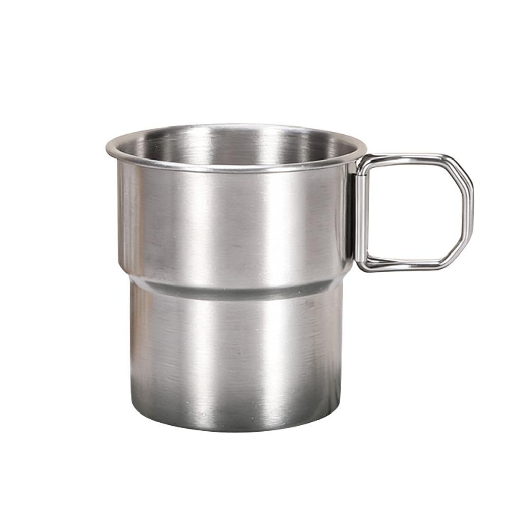 Multi-Purpose Portable Camping Mug 300ML 304 Stainless Steel Beer Mug Collapsible Handle Water Cup Outdoor Camping Travel Use