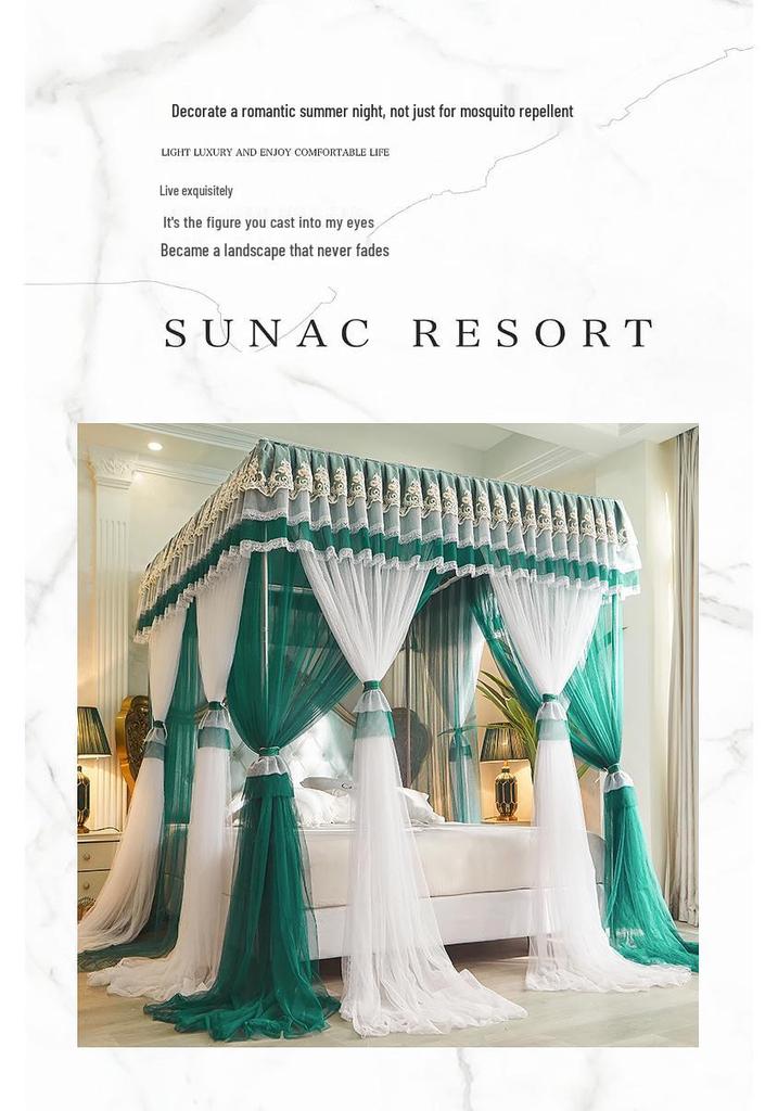 2024 Floor-Standing Double-Layer Palace Style Blackout Princess Mosquito Net with Three Doors