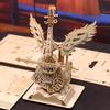 DIY 3D Wooden Puzzle Miniature Building Kit Angel's Instrument Cello Jigsaw Puzzle With Music for Children Birthday Gifts