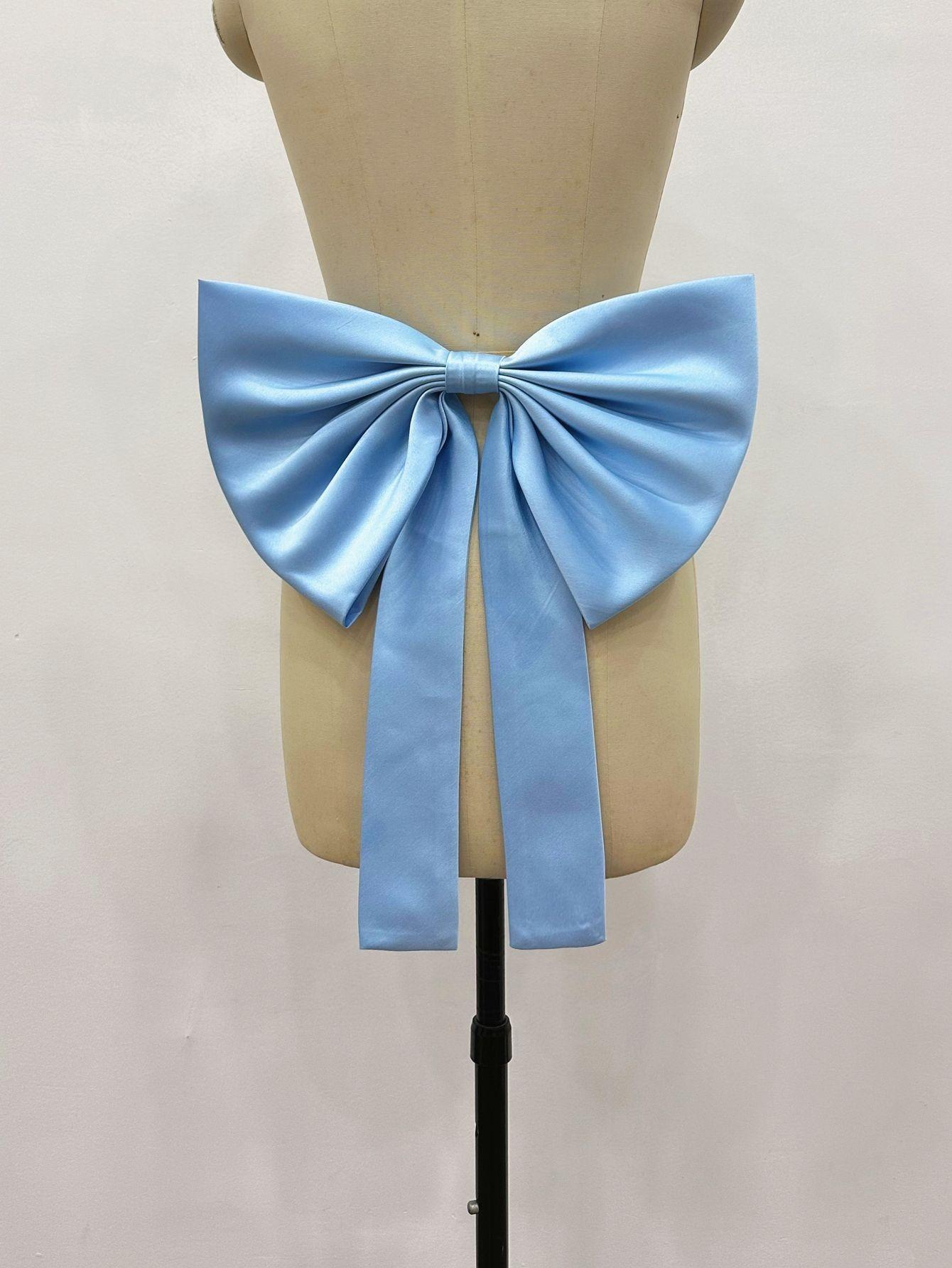 Bruids Afneembare Satijnen Strik Dames Bruidsjurk Accessoires Bruid Strik blauw