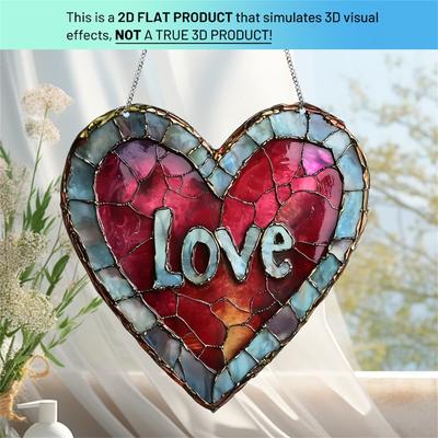 Valentinstag Retro Liebe 2D Flacher Acryl Anhänger Gartenparty Dekoration Atmosphärendekorationszubehör