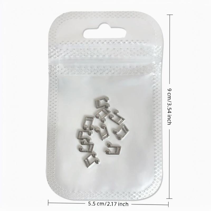 10Pcs Notes Guitar Microphone Punk Style Music Elements Rivet Nail Decor Silvery Instruments Metal Nail Art Charms Decoration