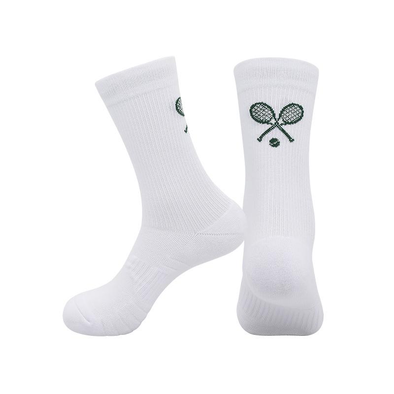 2026 summer professional towel bottom tennis socks men's and women's sweat-absorbing non-slip sports socks cotton medium tube socks