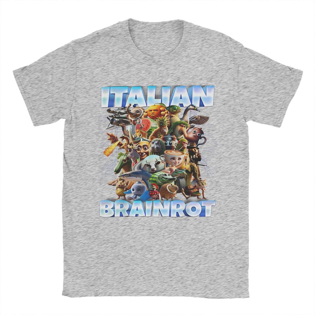 Italian Brainrot Characters Meme T Shirts Unisex 100 Cotton Novelty TShirts O Neck  Tees Short Sleeve Clothing Summer