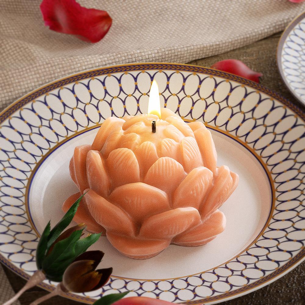 3D Lotus Flower Shape Candle Silicone Mould DIY Day of Dead Decoration Handmade Soap Model Plaster Aromatherapy Mold Wholesale