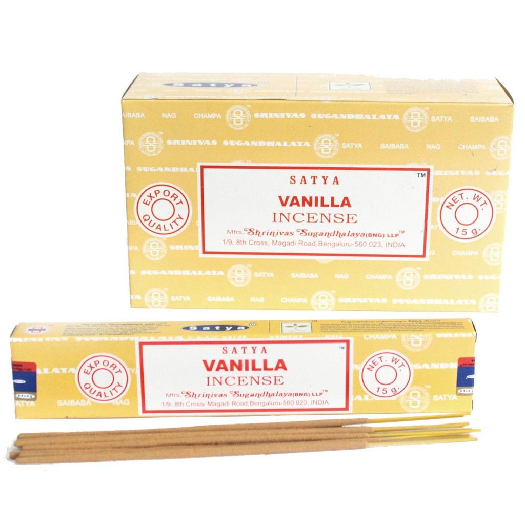 6x Vanilla Incense Sticks 15g Satya