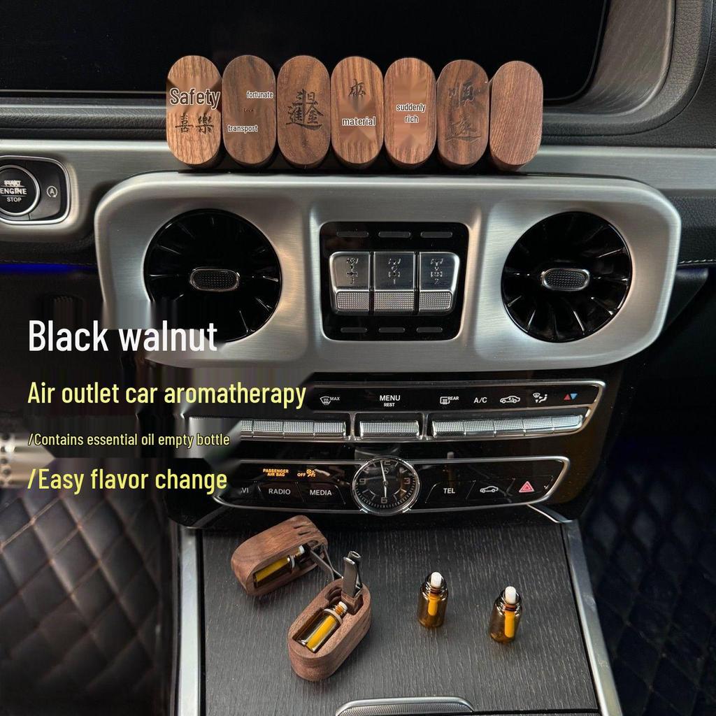 North American Black Walnut Car Air Vent Diffuser - Detachable Solid Wood Vaporizer