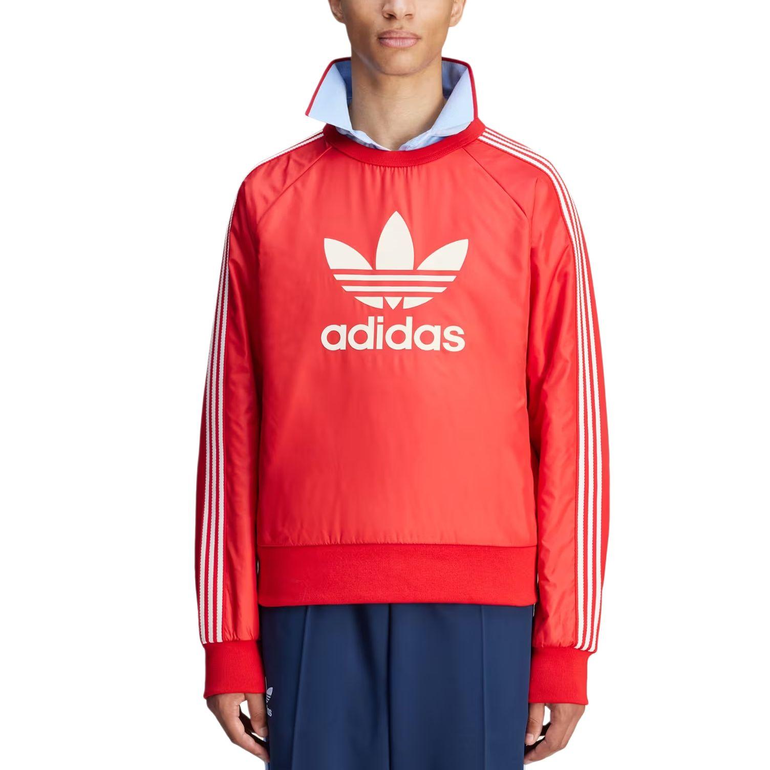 adidas Unisex x Wales Bonner Nylon Crew Sweatshirt Better Scarlet JE5994 S