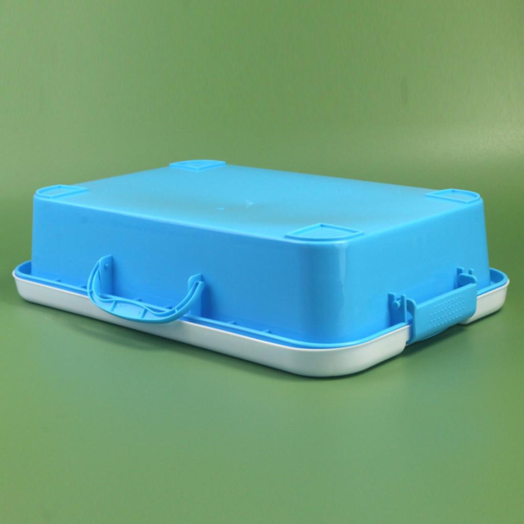 Stackable Plastic Sand Tray Set With Lids Stickers Portable Sensory Bin For Kids Art Crafts Storage Blue Green Pink
