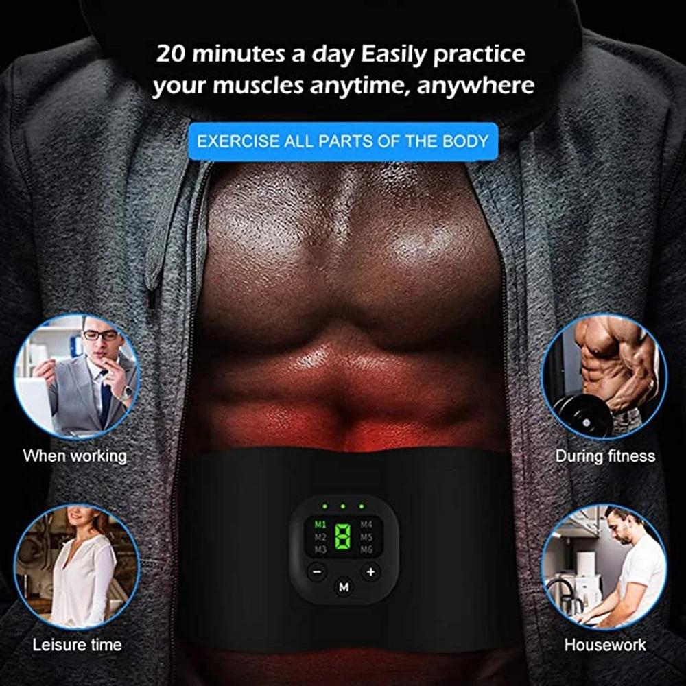 Elektrische Spierstimulator Buikspiertrainer 6 Modi Afslankgordel Vibrator Sportuitrusting Buikmassageapparaat