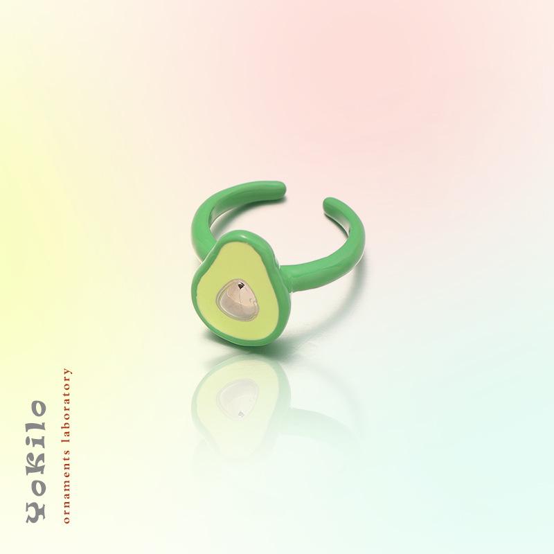 

2024 Милое мультяшное кольцо с фруктами - Женский причудливый дизайн Size 7