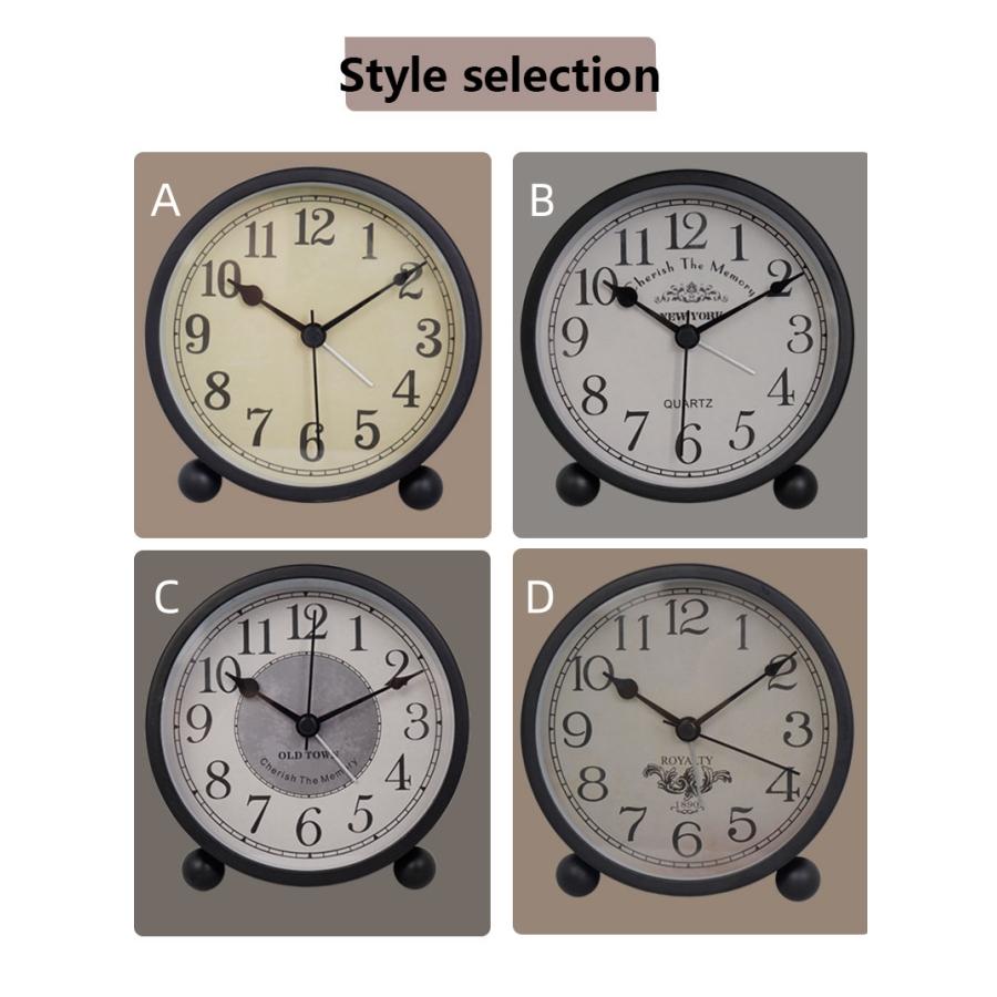 1pc 4 inch retro metal quartz alarm clock, simple atmosphere of home decoration table clock, quiet quartz movement sweep seconds