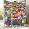 Retro M-Mario Bros Game Cartoon Flannel Blanket,Ultra Soft Warm Plush Throw for Home Bedroom Bed Sofa Cover Camping Picnic gift
