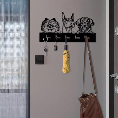 Schlüsselhalter zur Wandmontage, Schlüsselbrett aus Metall im Tierdesign mit 5 Haken, stilvoller und dekorativer Schlüsselaufhänger für die Organisation der Wand zu Hause