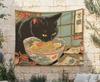 Japanisches Ukiyoe Schwarze Katze Lamian Nudeln Wandteppich Retro Hefeng Hintergrundtuch Atmosphäre Raumdekoration