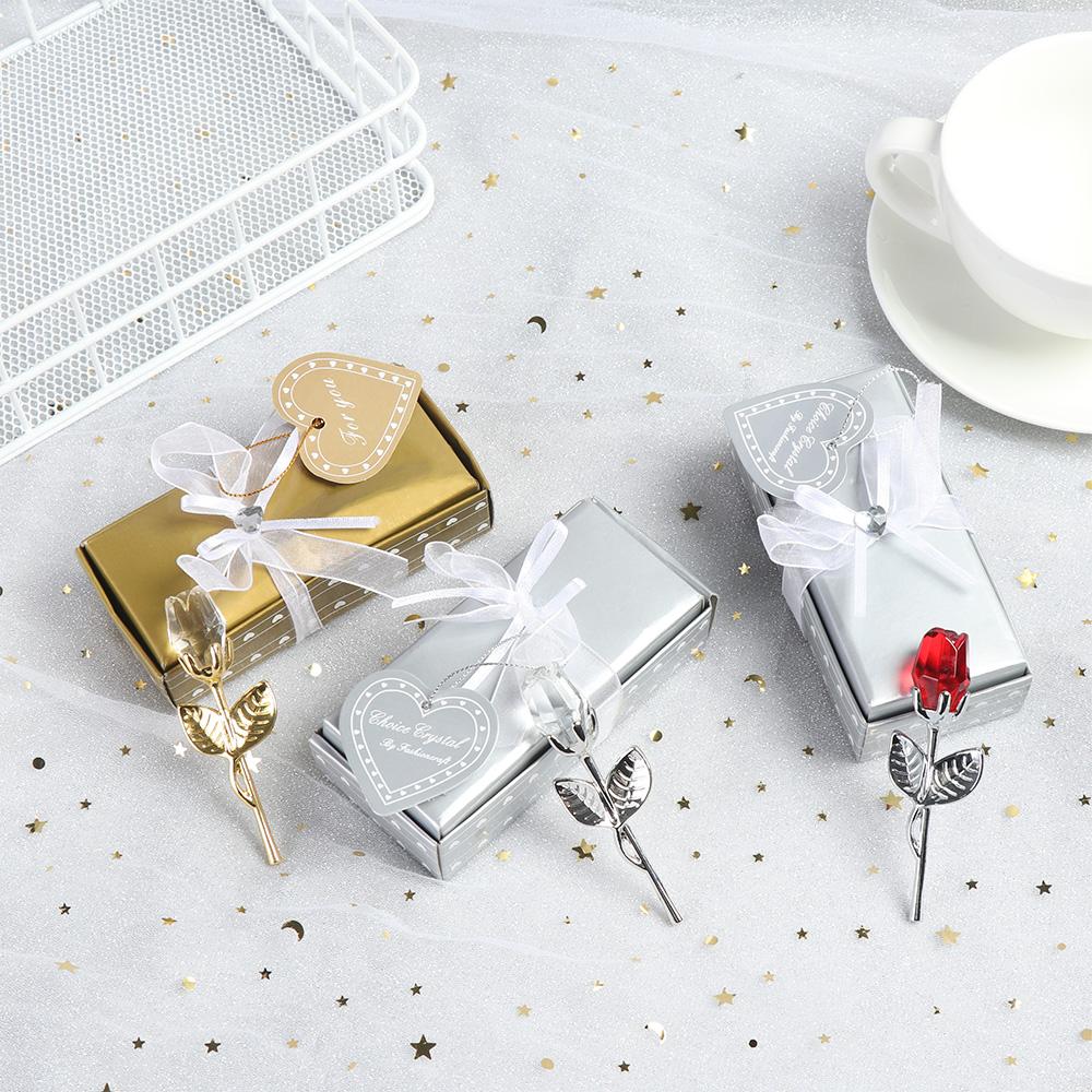 Souvenirs Ornaments Wedding Favors Gifts Crystal Rose Artificial Flower Flower Craft Fake Rose