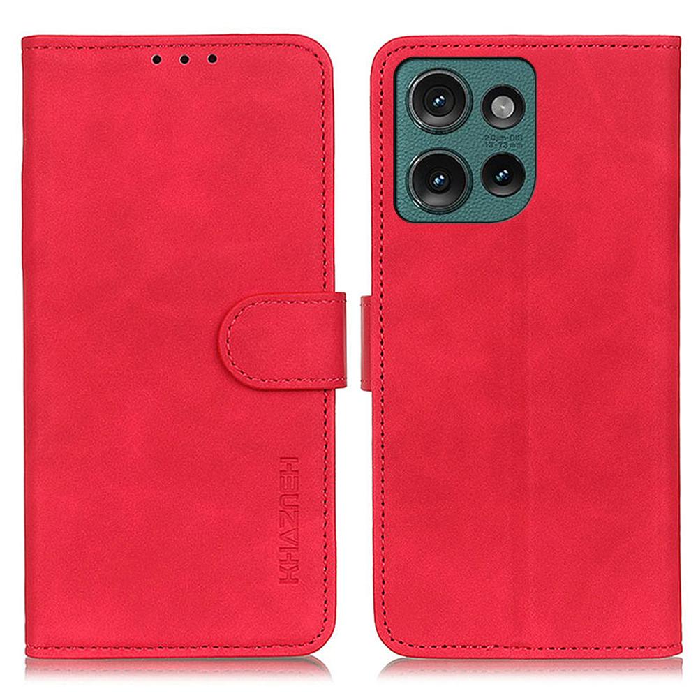 KHAZNEH Für Motorola Edge 50 5G Hülle Retro PU Leder Brieftasche Ständer Handyhülle