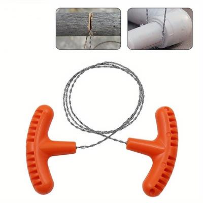 Mini Stainless Steel Hand-Pulled Wire Saw Rope - Compact, Lightweight, Multipurpose Pocket Saw for Outdoor Camping, Survival, and Emergency Situations