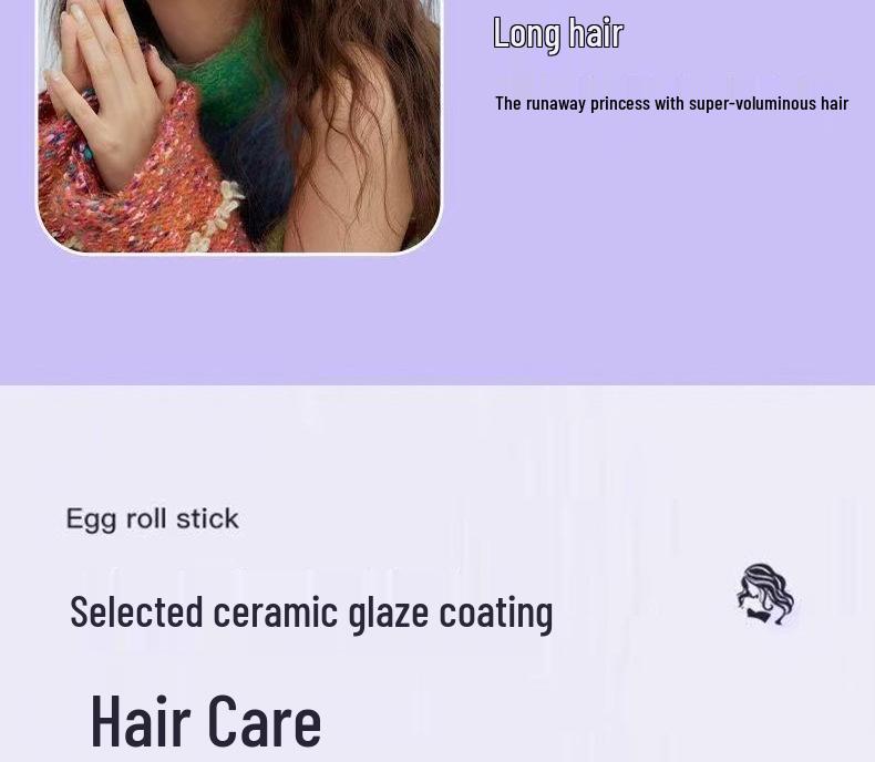 French Curling Iron: Splint Egg Roll, Negative Ion Hair Care, Safe Heat, 4-Speed Quick Styling