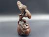Chinese Antique Boxwood Carved Magpie Statue Exquisite Sculpture Home Decor Art