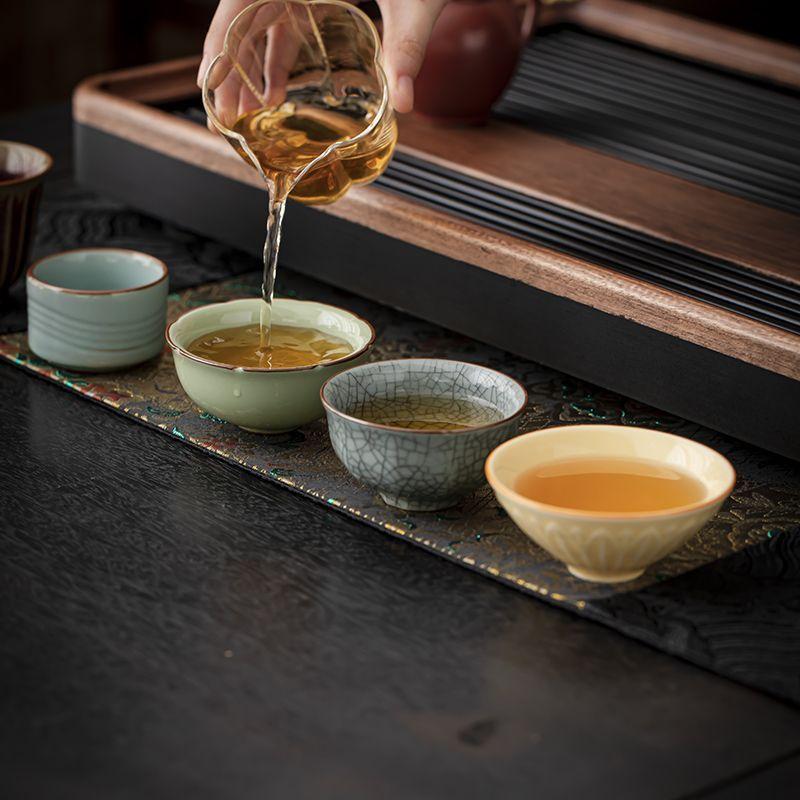 Ceramic Tea Cup Five Famous Kilns Ceramic Tea Cup Gift Box Set Master Cup Gift Box To Send Customer Event Gifts