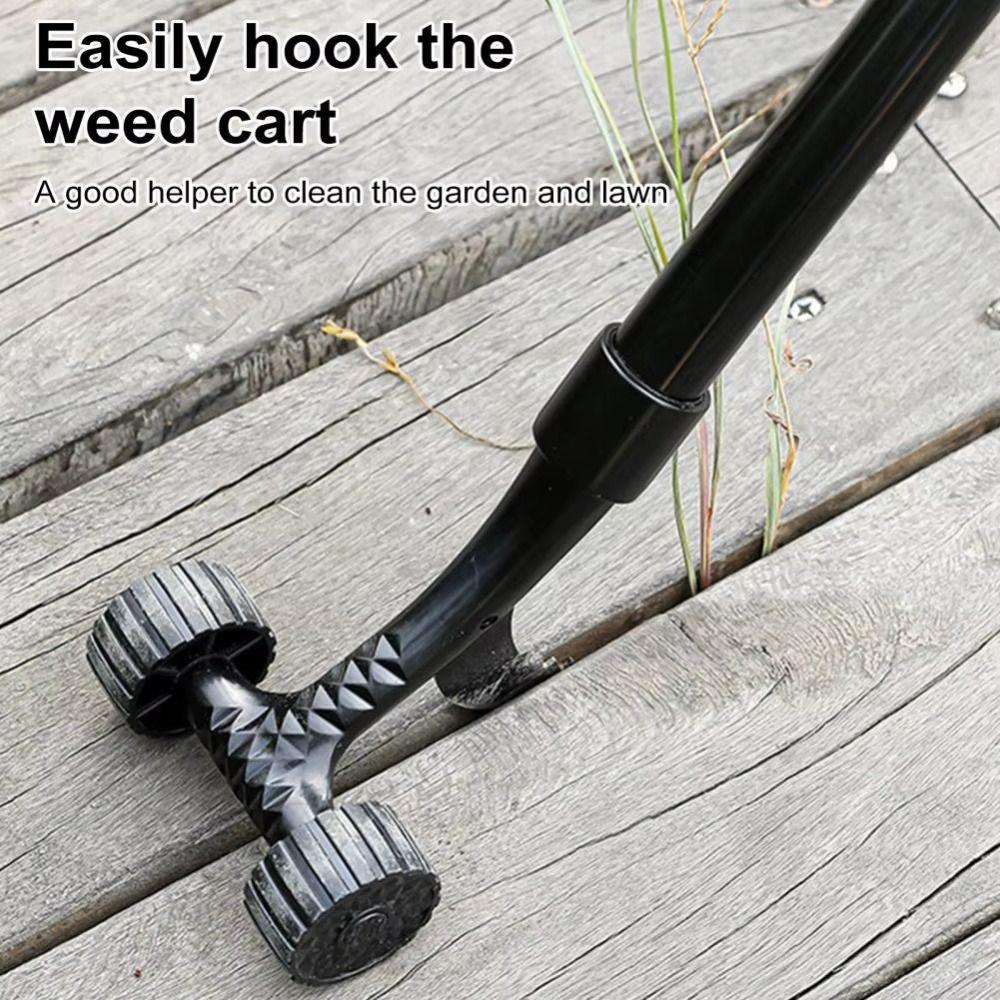 Effective Root Removal Weed Remover Sturdy Clamp Stand-up Weed Puller Weeding Tool with Wheel
