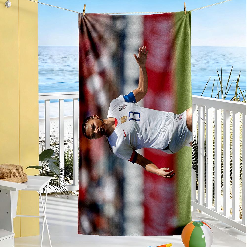 Dynamic Soccer Legend Action Beach Towel Soft Durable Quick-Dry Comfortable Lightweight Perfect for Traveling Yoga Camping and Swimming