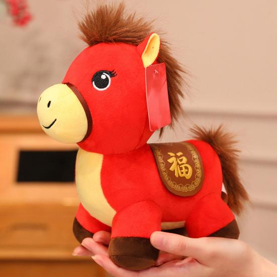 Horse Plush Doll Lucky Horse Year of The Horse Mascot Ornament Festival Auspicious New Year Celebration Gift