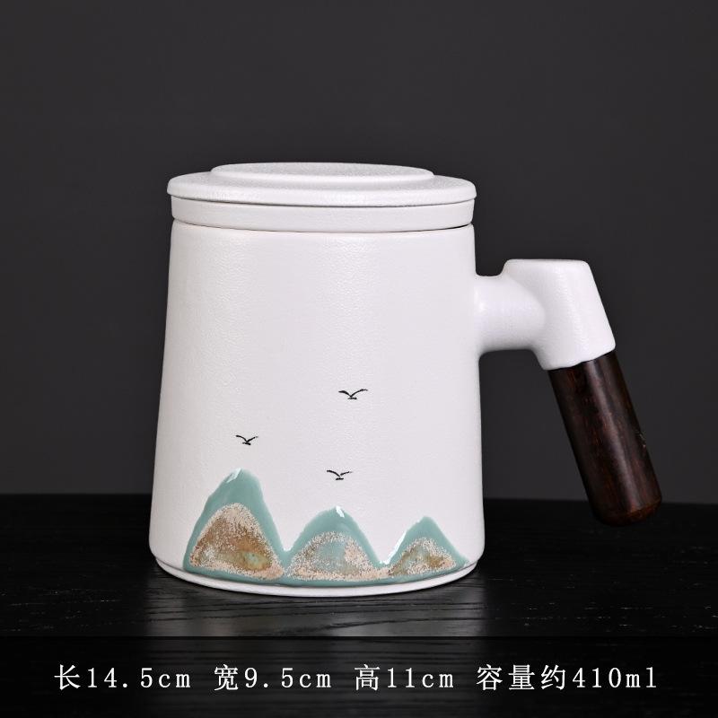 Wind Hand-painted Thousands of Miles Jiangshan Water Cup Merchandise Office Cup Business Teacup Set Ceramic Souvenir Small Gift