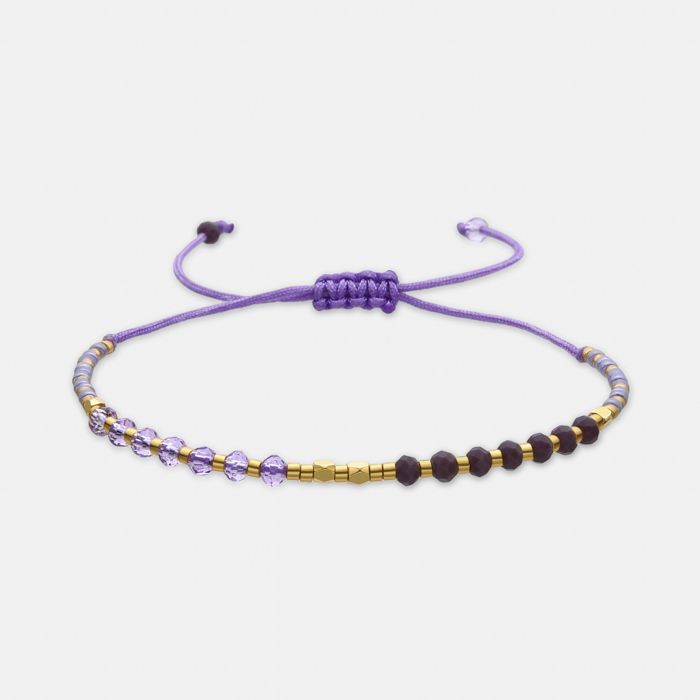Bracelet - LUXENTER - Anlako - Cristal violet - Plaqué or 18k - Style boho