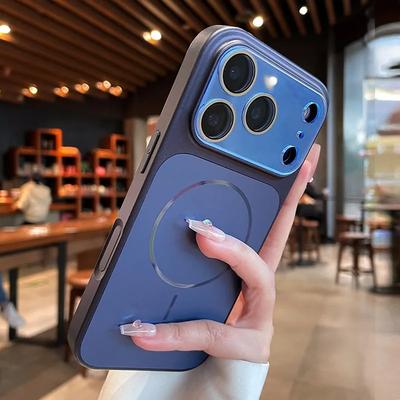 Coque de téléphone magnétique mate de luxe pour iPhone 17 16 Pro Max Coques antichoc pour iPhone 17Pro 17 16 Pro Max Housse de protection pour objectif