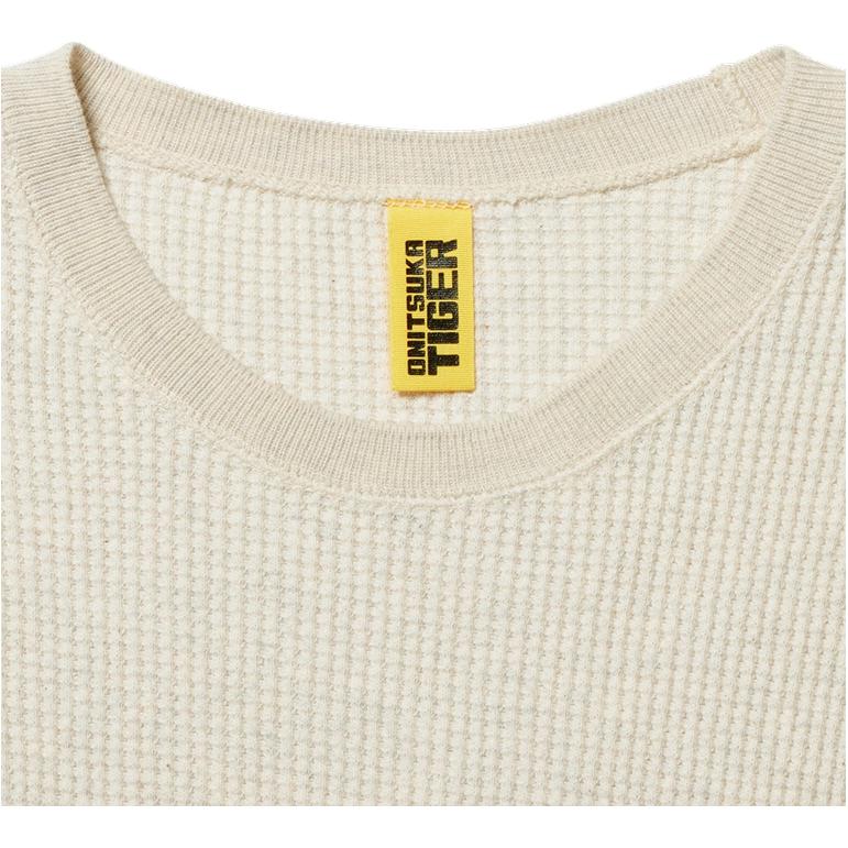 Onitsuka Tiger Solid Color Outdoor Casual Sports Crew Neck Pullover Long Sleeve Knit Sweater Men sweater Beige 2181A897-250