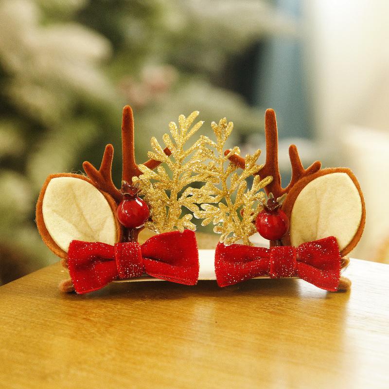Christmas Reindeer Antler Hair Clips, Festive Deer Horn Headwear for Holiday Parties