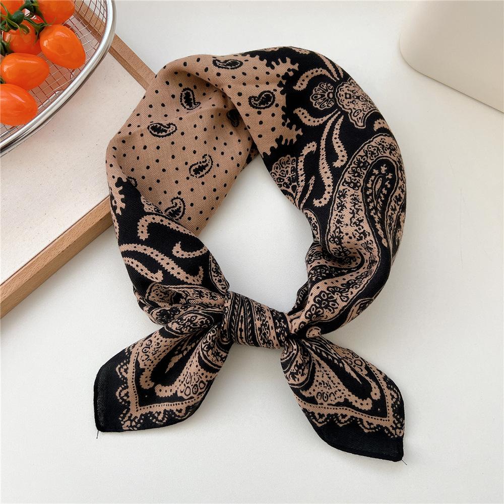 Paisley Flower Print Handkerchief Soft Cotton Linen Head Neck Scarves Hair Scarf Neckerchief Headscarves Square Scarf Headband